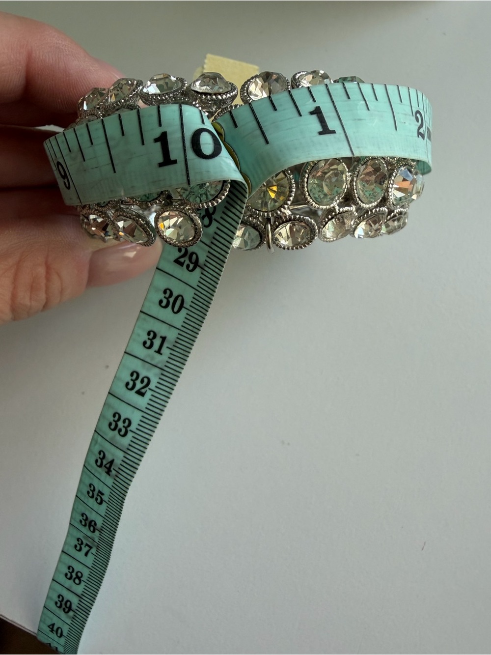 Natasha Couture Wide Crystal Rhinestone Statement Stretch Bracelet - Picture 5 of 6